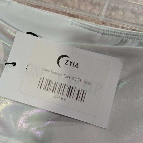 BNWT Size 6-8 Zyia White Unicorn Luxe 7/8 24" Leggings - Picture 5 of 5